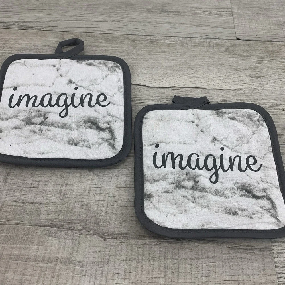 Set of 2 Same Printed Kitchen Pot Holders (7